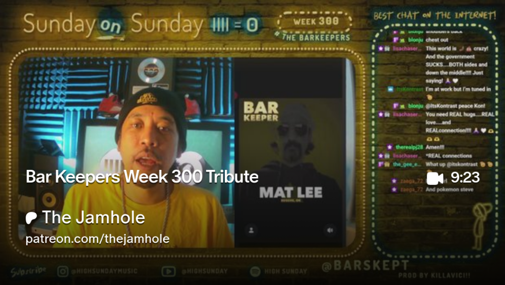 Bar Keepers Week 300 Tribute