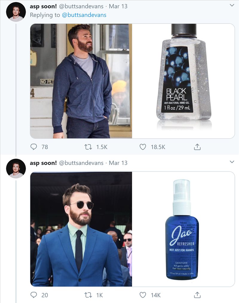 chris evans as hand sanitizer