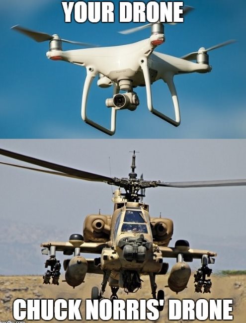 Your drone vs the drone she says not to worry about