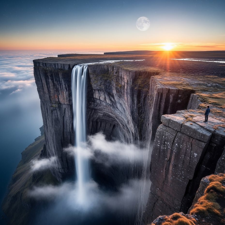 Drone POV flat earth edge